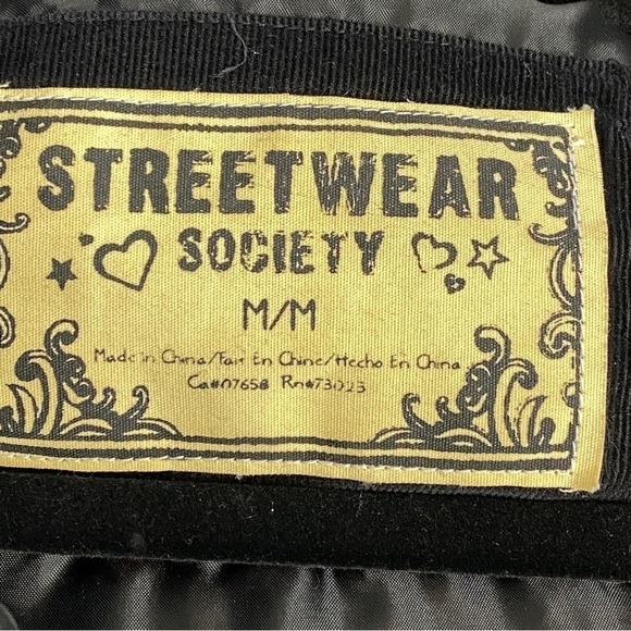 Corduroy Puffer Vest Sz Medium Streetwear Society Black Removable Hood - Picture 7 of 10